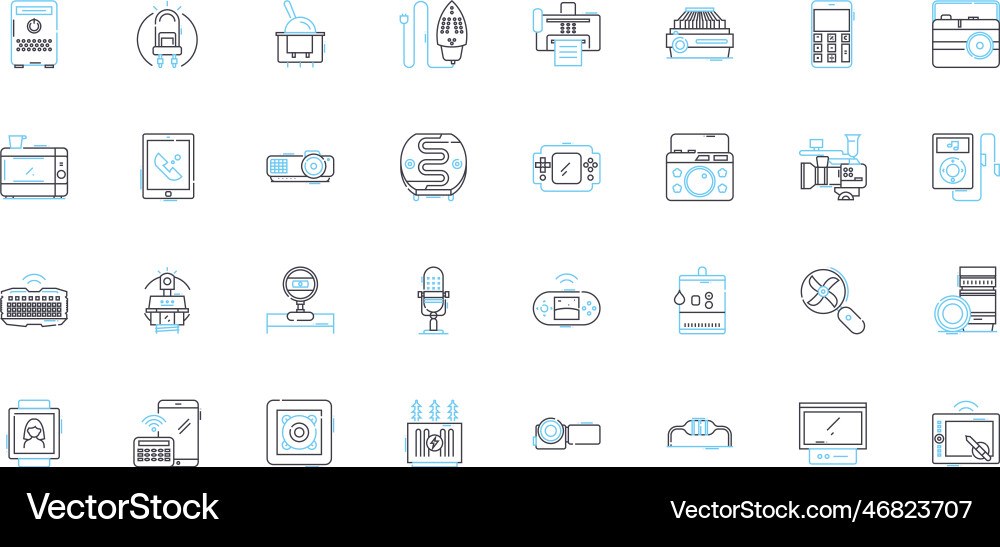 Electronics linear icons set gadgets devices Electronics linear icons set gadgets devices vector image