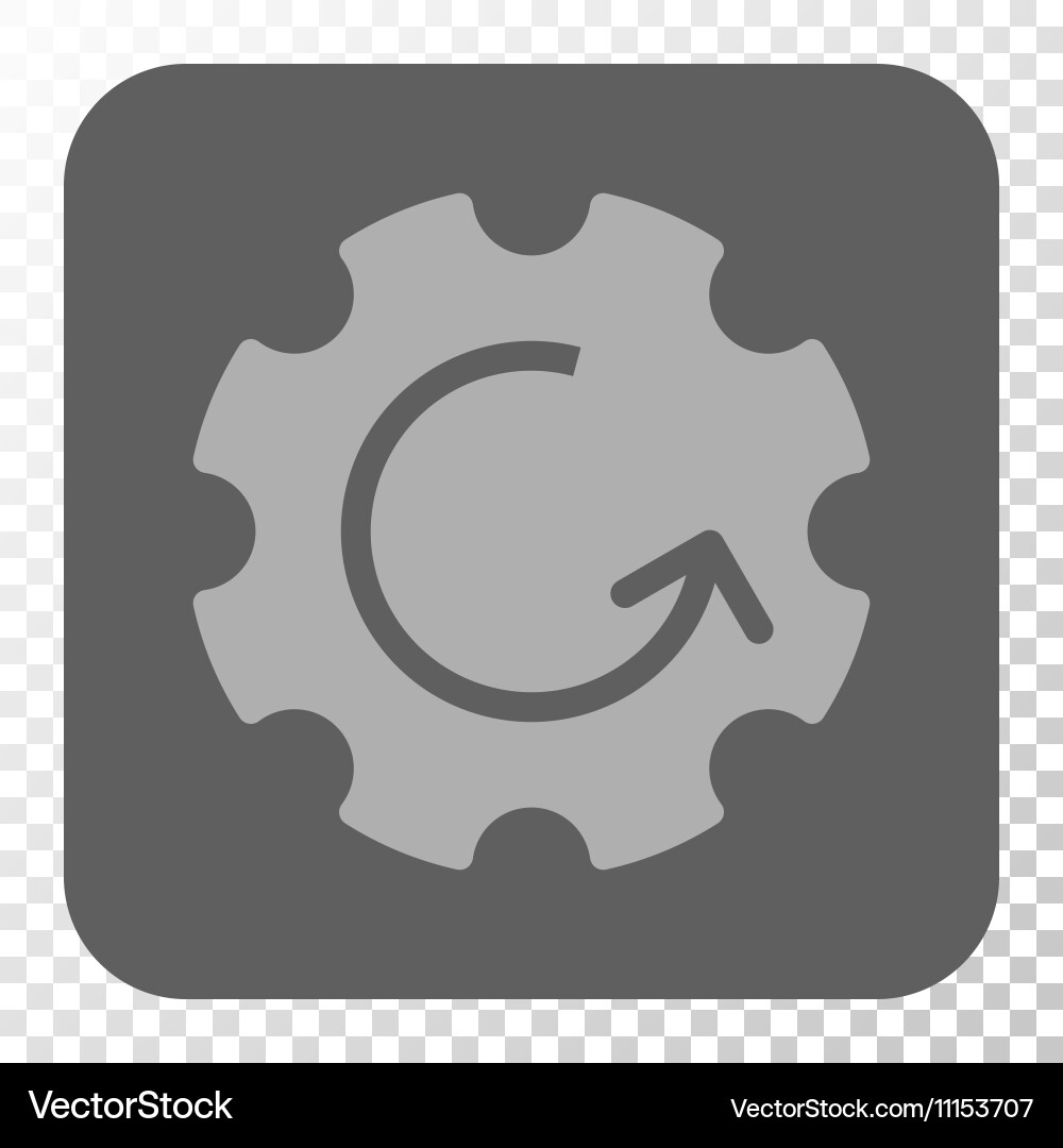 Gear rotation rounded square button vector image