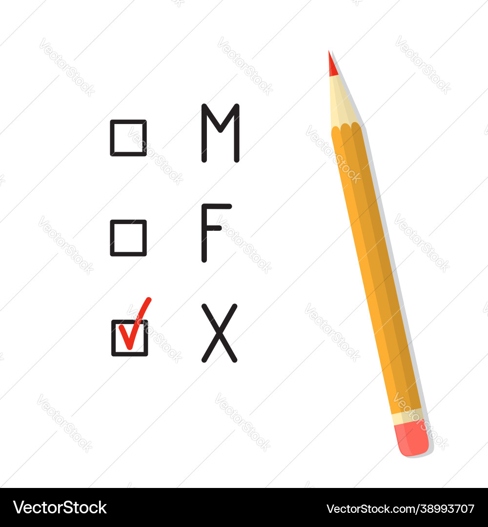 Gender marker checkboxes Gender marker checkboxes vector image