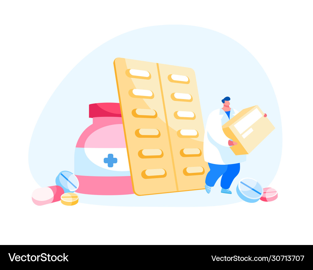 Health care and medicine drugs industry concept Health care and medicine drugs industry concept vector image