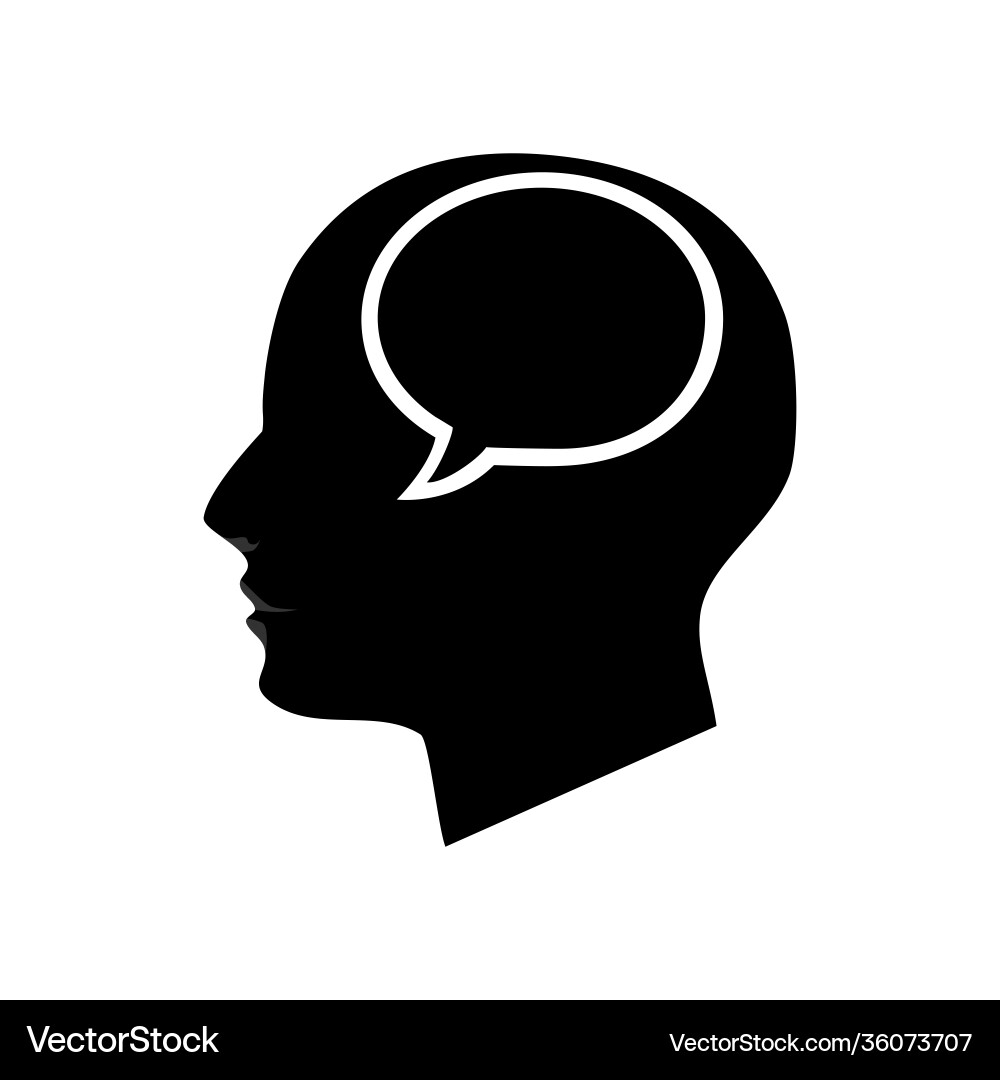 Icon shadow head and miss talk Icon shadow head and miss talk vector image