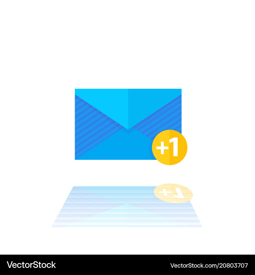 Incoming message mail icon with notification vector image