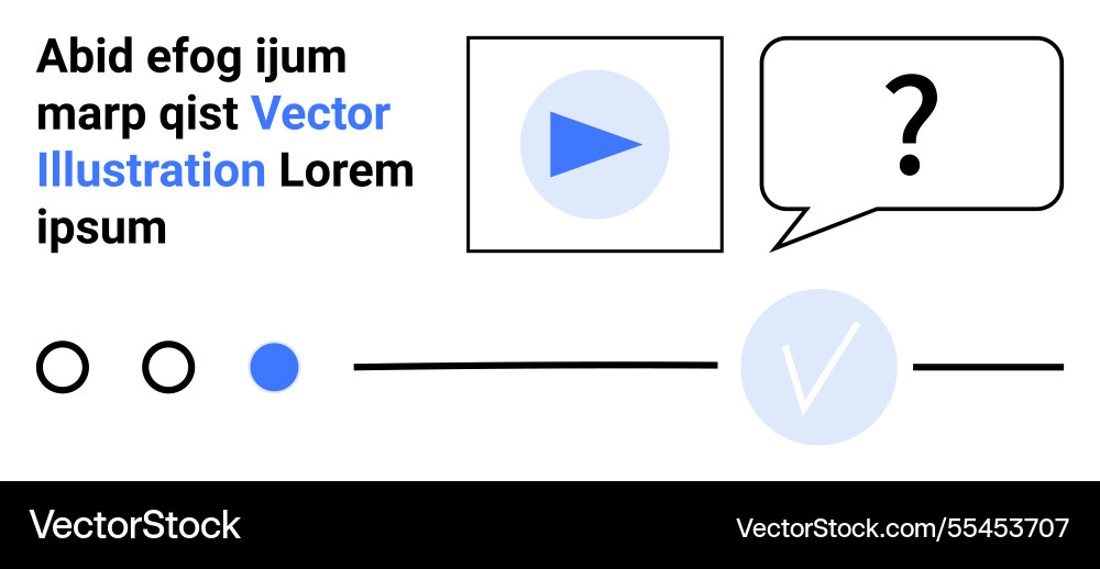 Interactive interface elements with play button Interactive interface elements with play button Vector Image