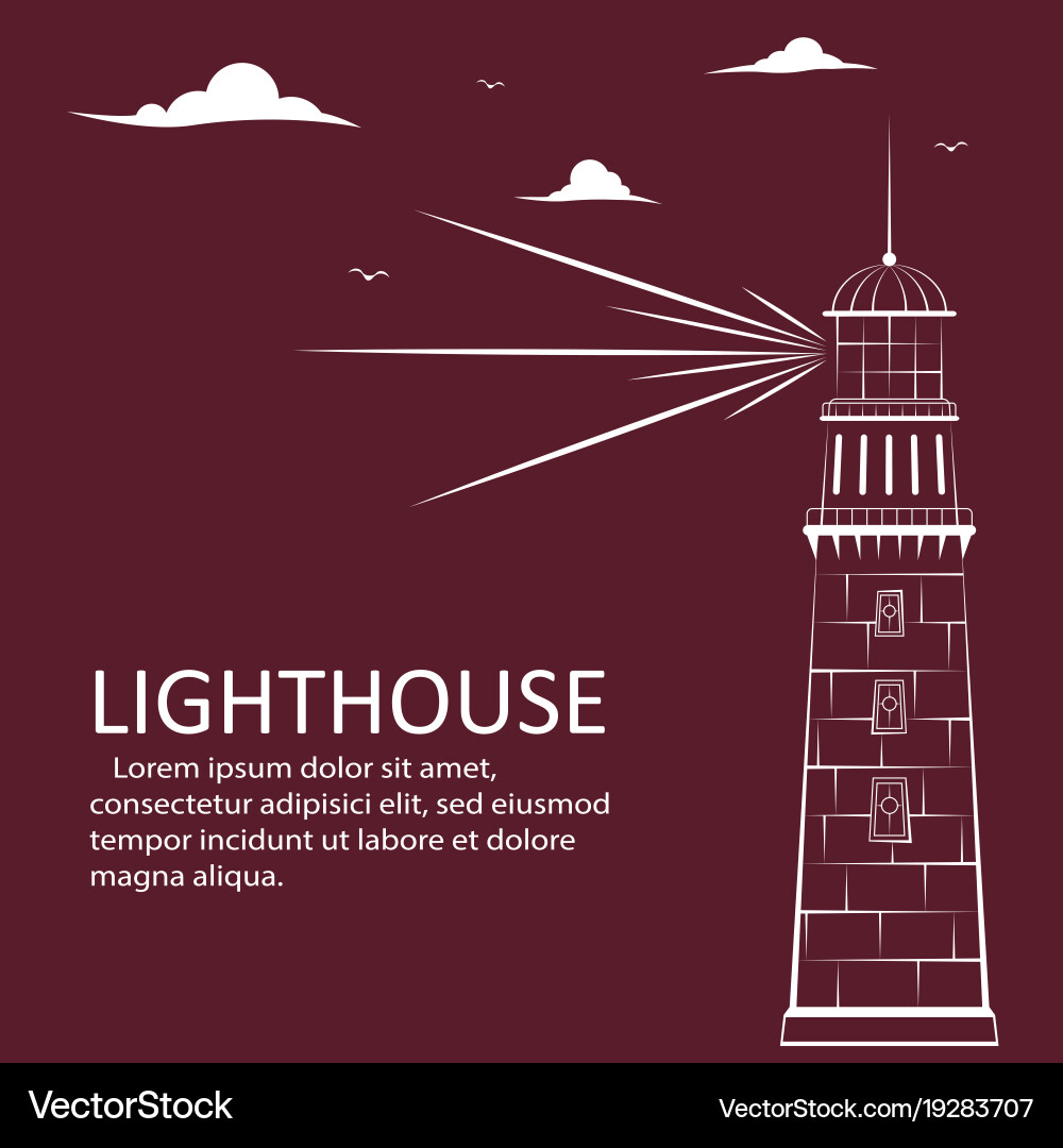 Lighthouse concept in simple style Vector Image