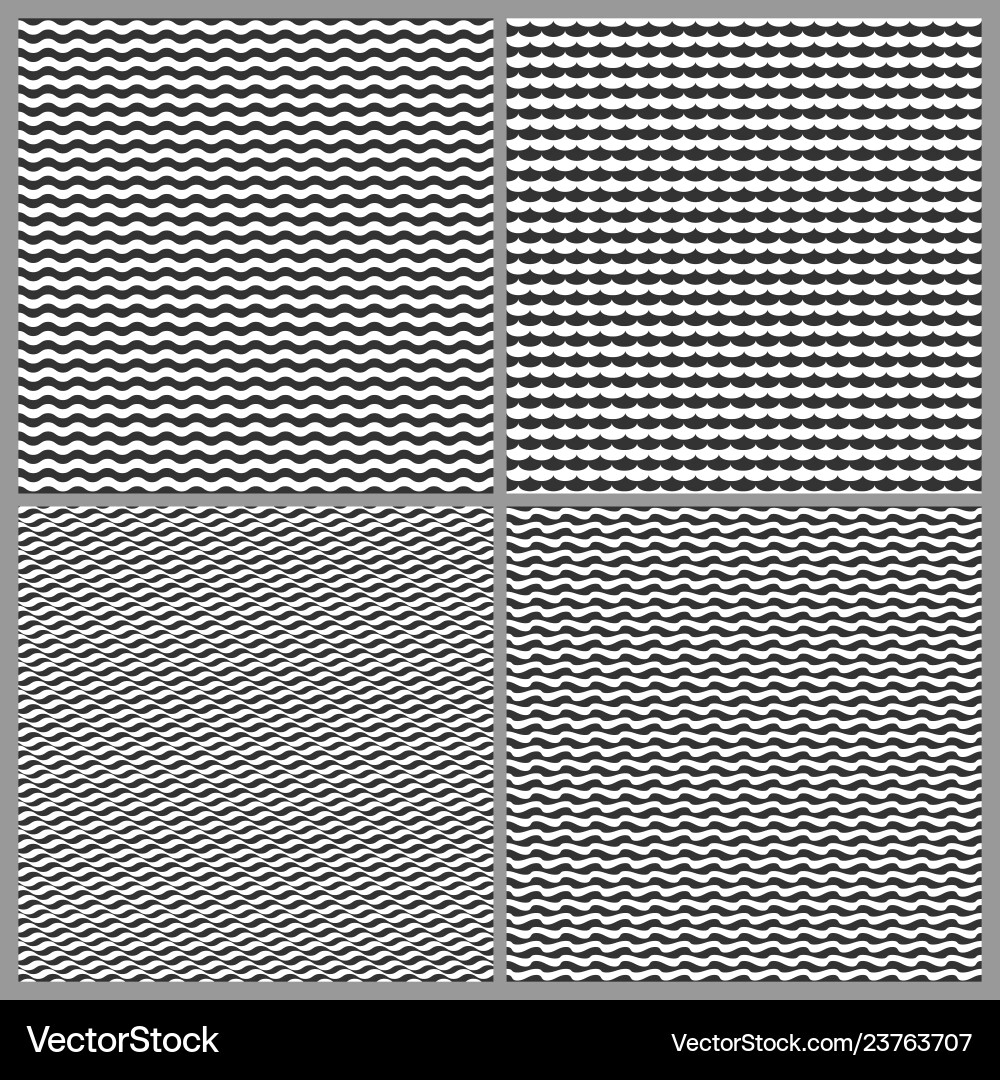 Minimal waves seamless texture or pattern set Vector Image