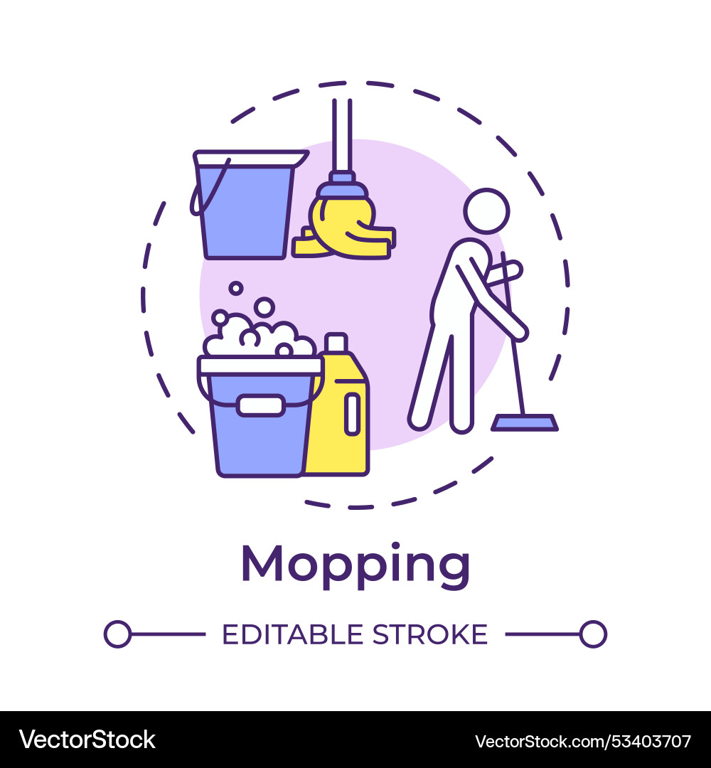 Mopping multi color concept icon Vector Image