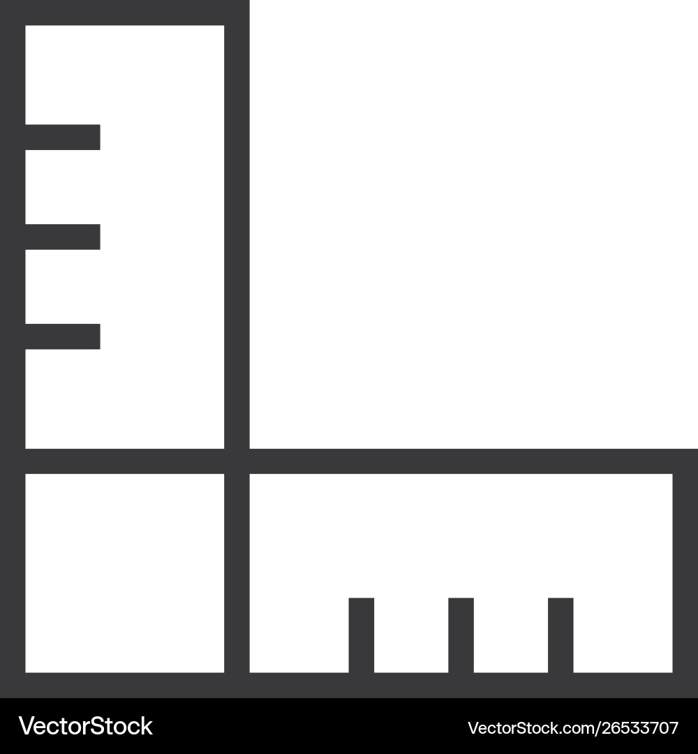Ruler icon in modern style for web site Ruler icon in modern style for web site vector image