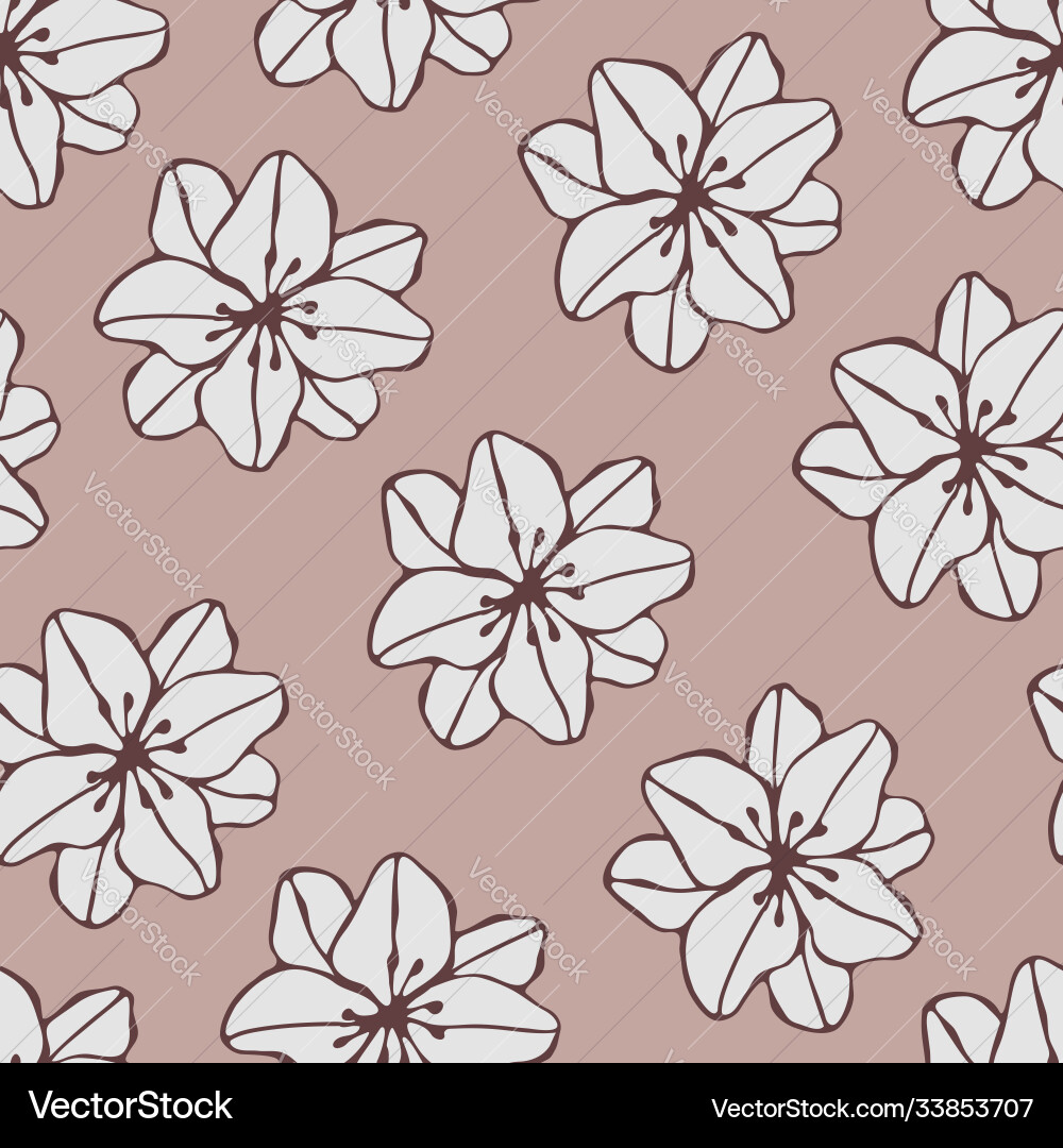 Seamless pattern with flowers and herbs hand Vector Image