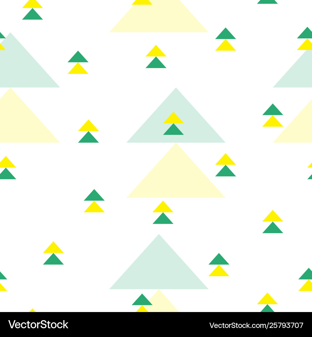 Seamless pattern with green and yellow triangles vector image
