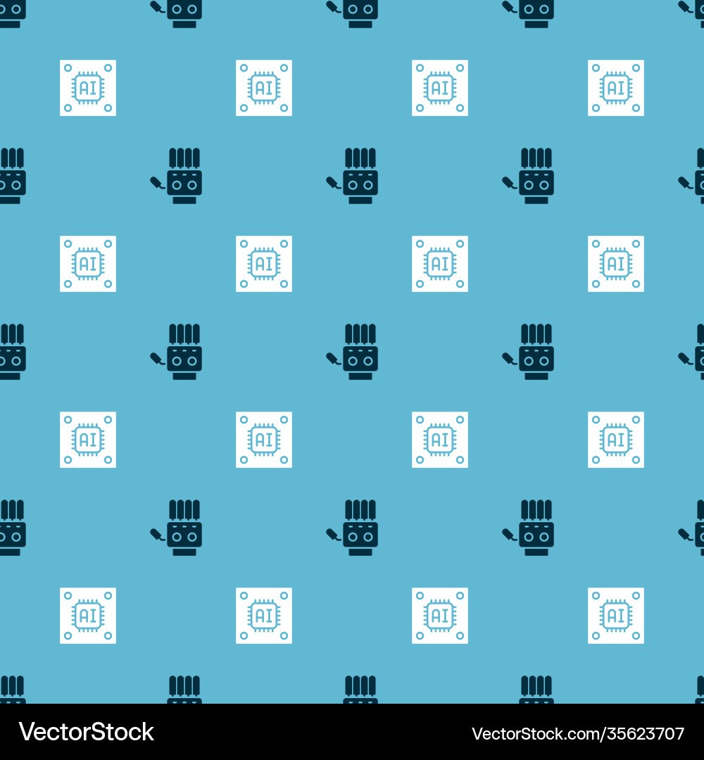 Set mechanical robot hand and processor Set mechanical robot hand and processor vector image