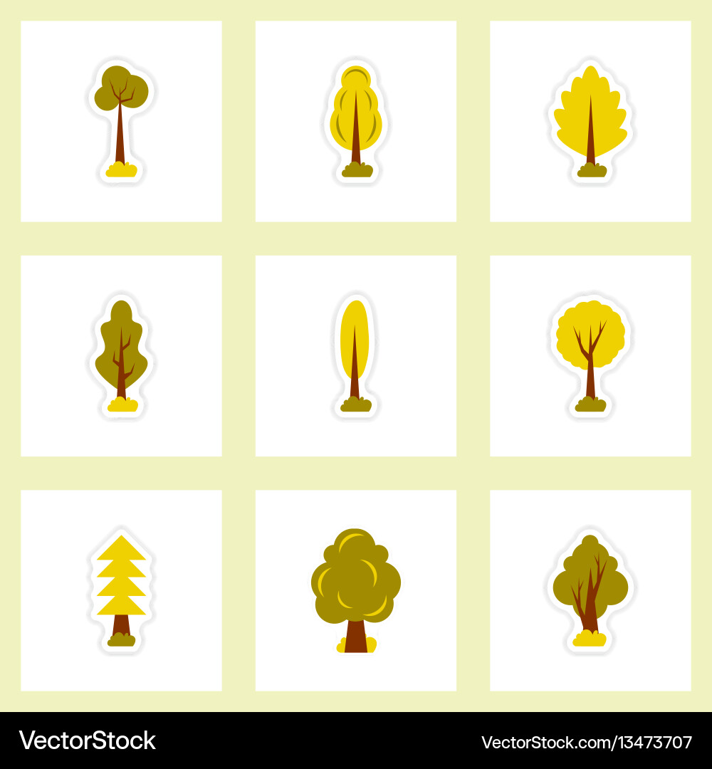 Set of labels with shadow leafs icon design Set of labels with shadow leafs icon design vector image