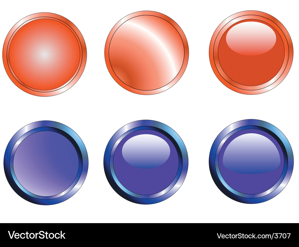 Shiny web buttons vector image
