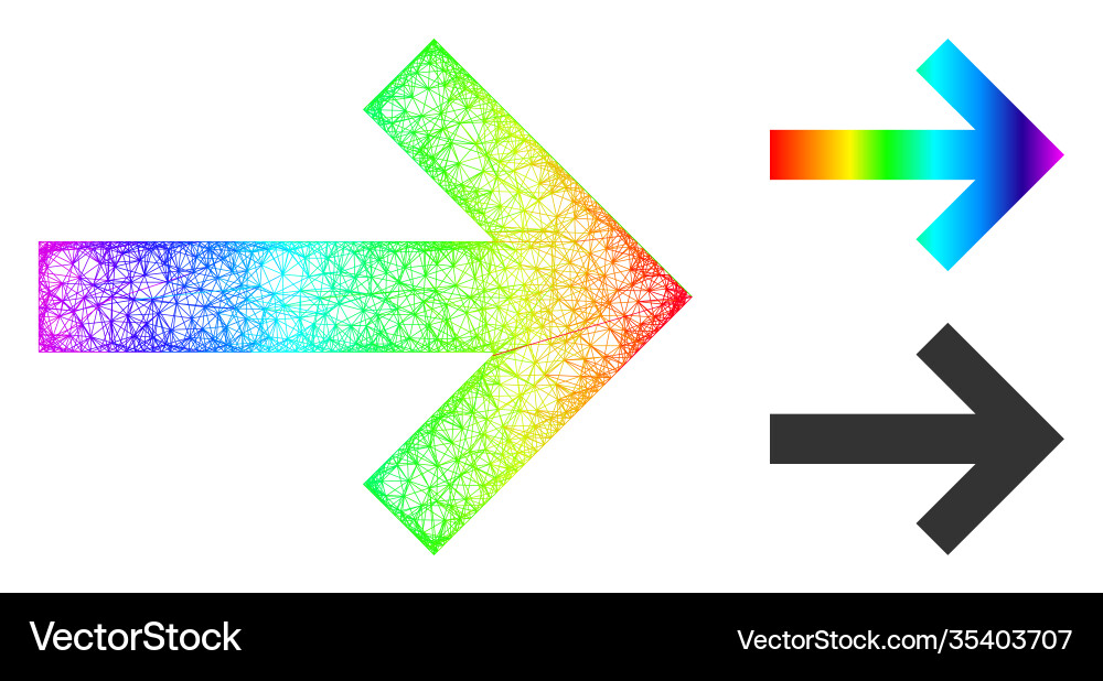 Spectral net gradient arrow right icon Vector Image
