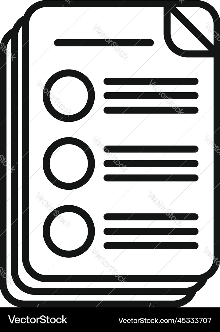Task schedule paper icon outline event vector image
