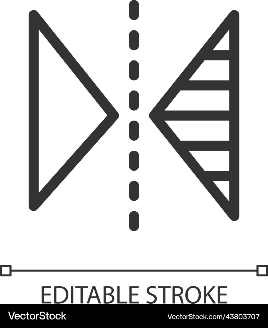 Vertical reflection pixel perfect linear ui icon Vertical reflection pixel perfect linear ui icon vector image