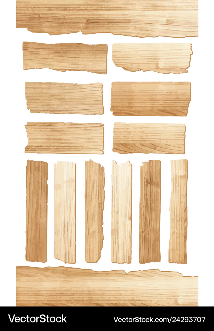 Wood plank isolated on white background vector image