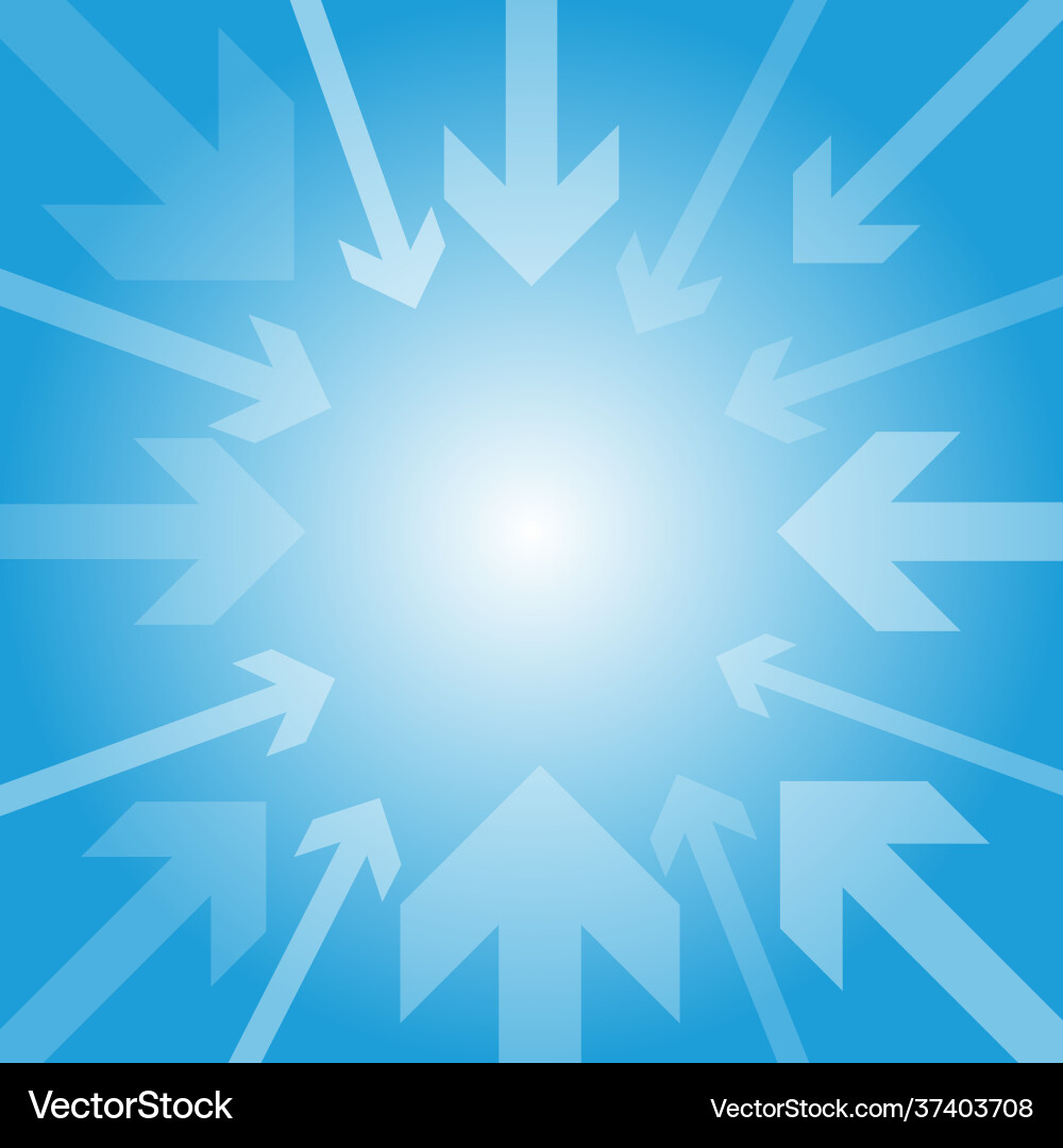 A large group arrows pointing towards A large group arrows pointing towards Vector Image