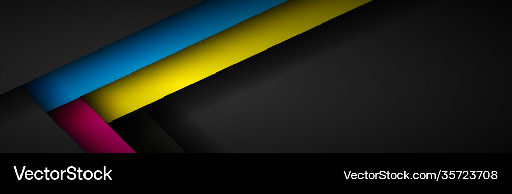 Abstract header with lines in cmyk colors triangle Abstract header with lines in cmyk colors triangle vector image