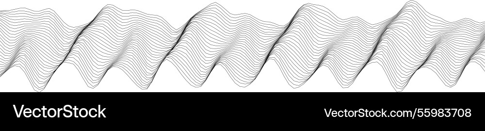 Abstract wave pattern design featuring black lines Vector Image