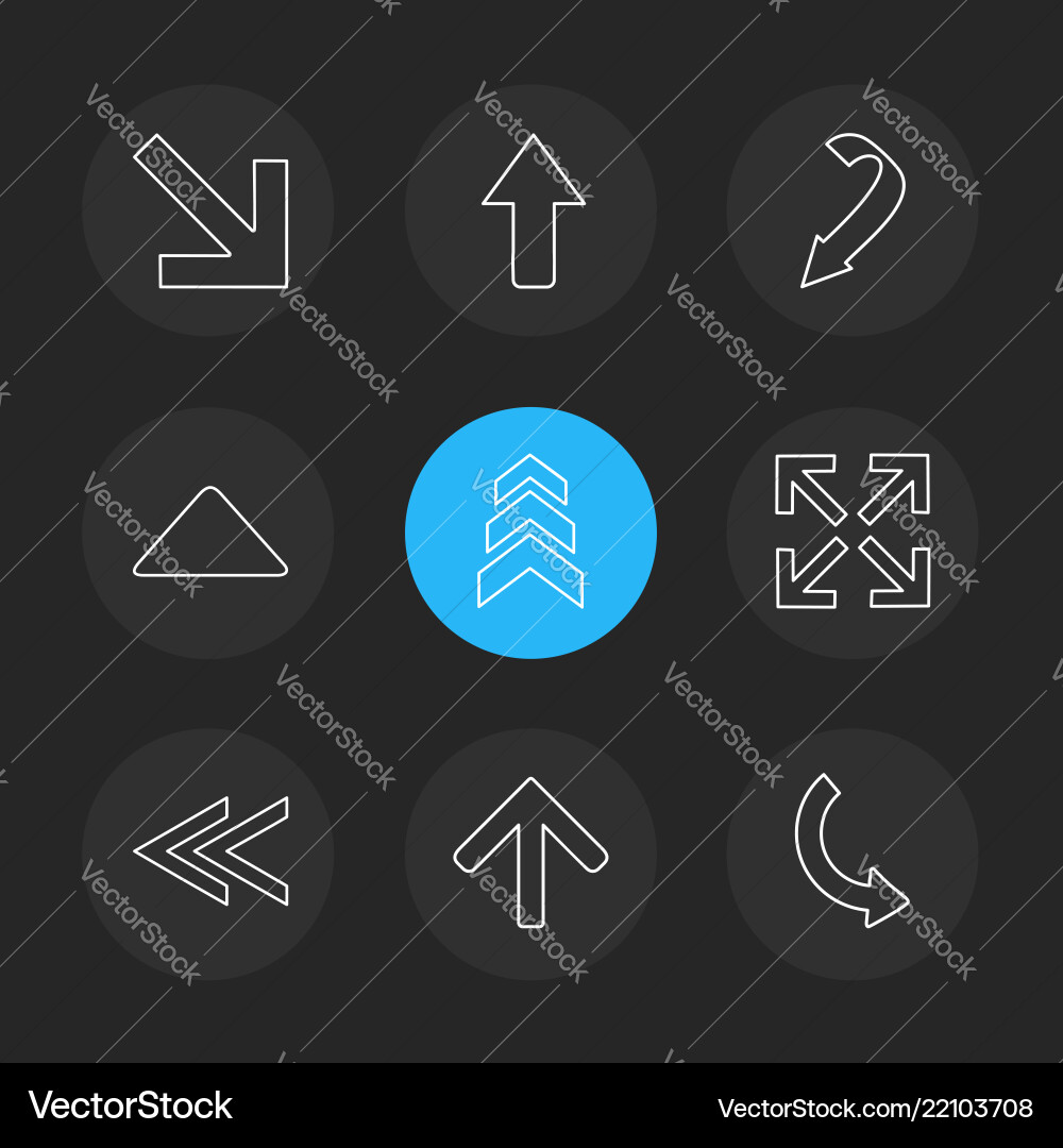 Back arrows directions left right pointer Vector Image