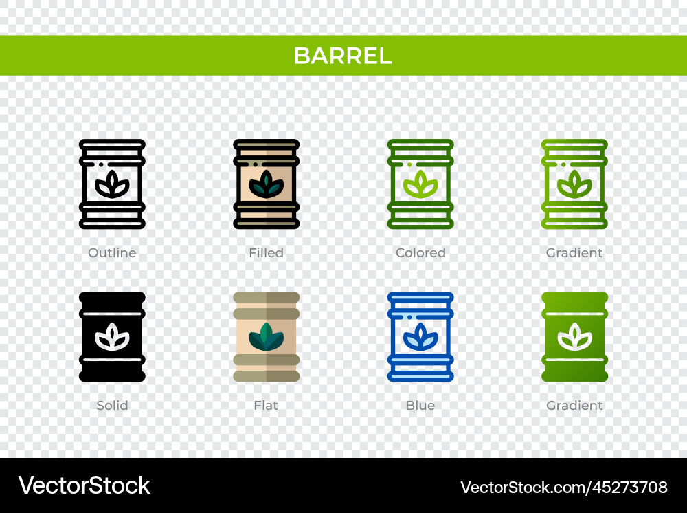 Barrel icon in different style icons Barrel icon in different style icons Vector Image