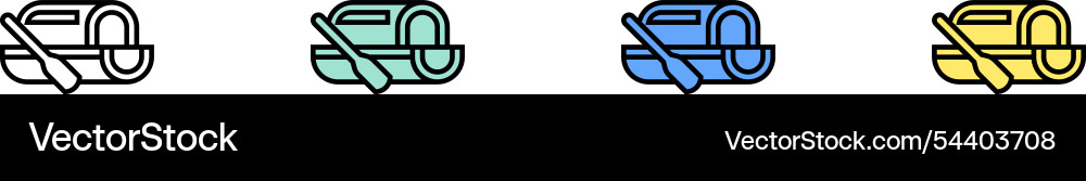 Boat icon outline green blue and yellow style Boat icon outline green blue and yellow style vector image