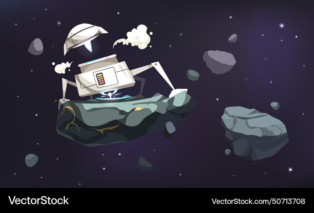 Cartoon futuristic space background Vector Image