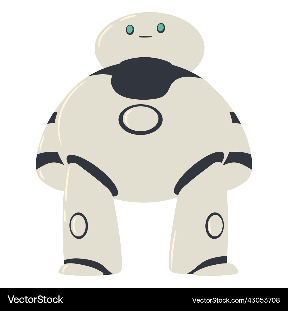 Chubby robot character vector image