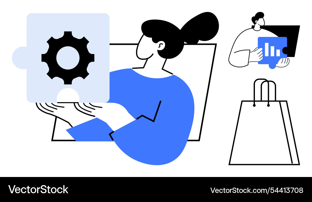 Collaborative teamworking and data analysis Collaborative teamworking and data analysis vector image