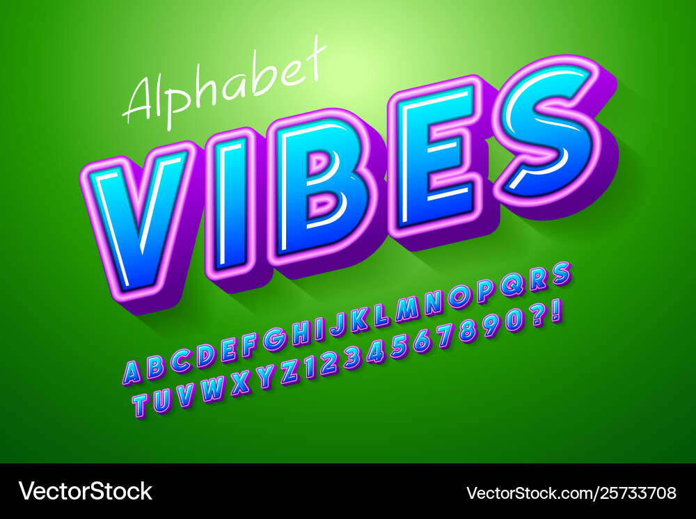 Colorful 3d display font design alphabet letters Colorful 3d display font design alphabet letters vector image