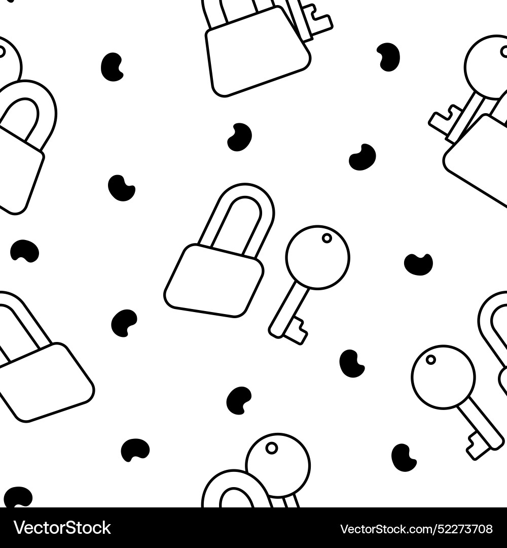 Different keys with keychain coloring page Vector Image