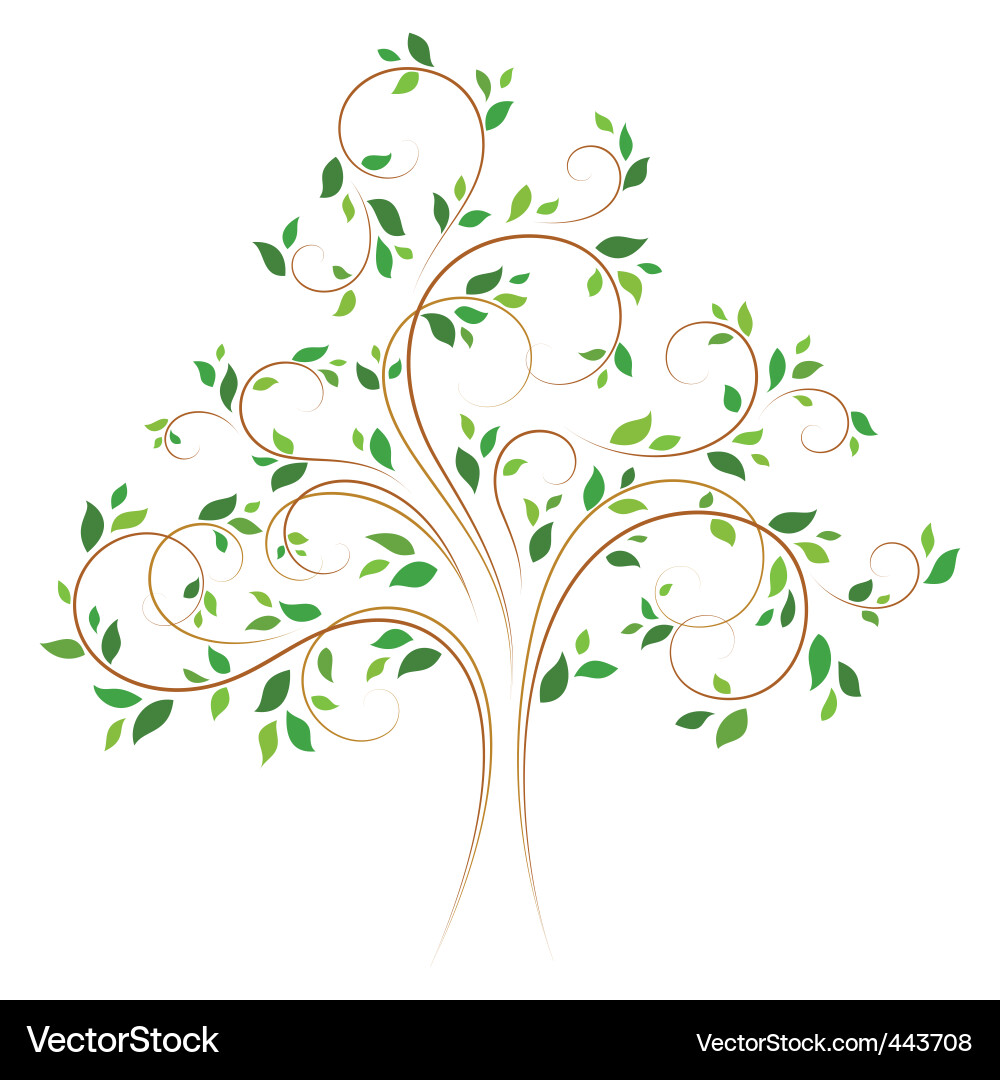 Elegant Tree with Leaves Vector Image