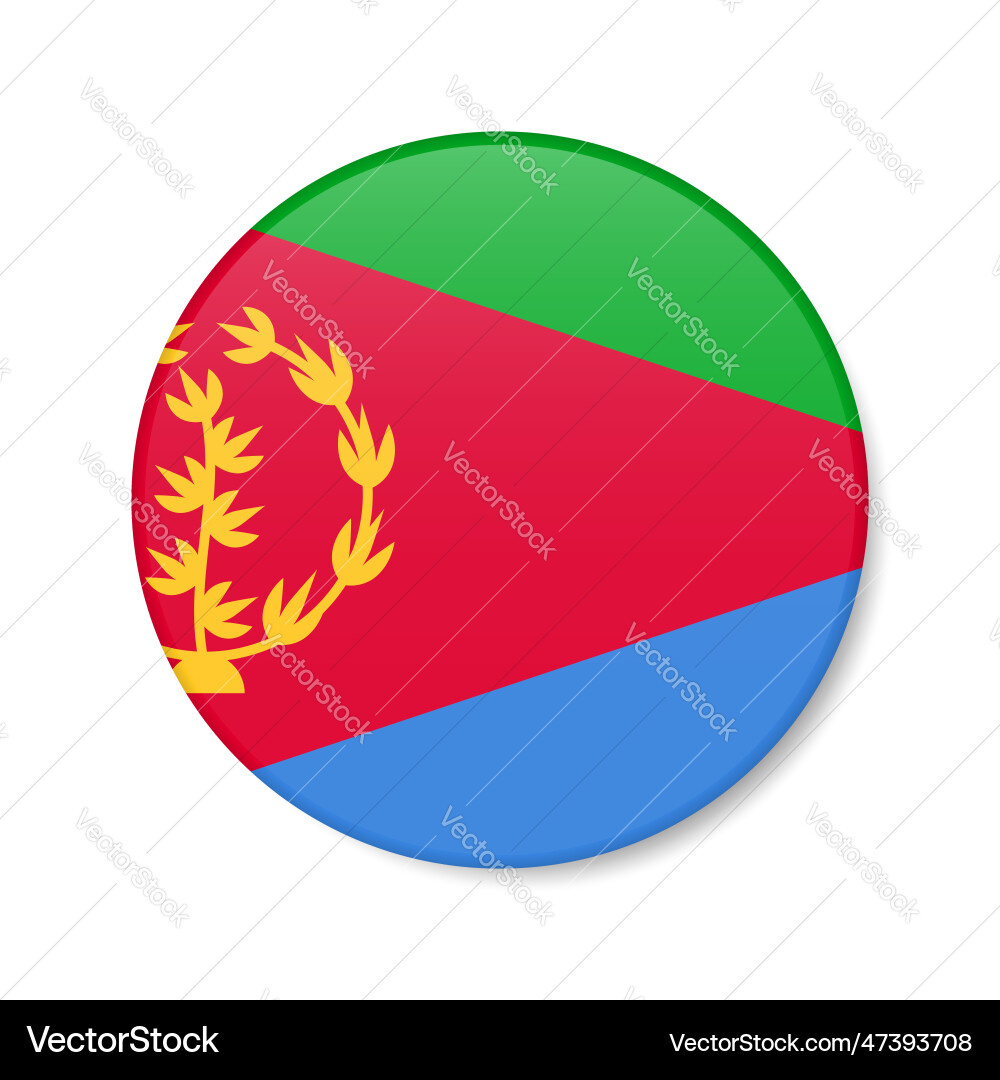 Eritrea circle button icon eritrean round badge Eritrea circle button icon eritrean round badge Vector Image