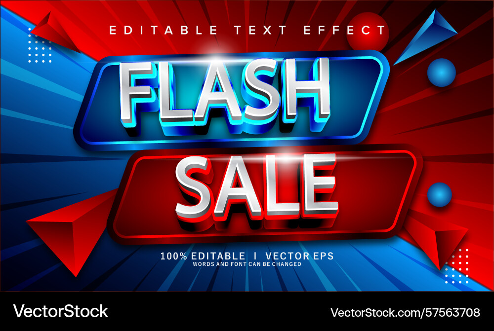 Flash sale text effect with modern style design Flash sale text effect with modern style design vector image