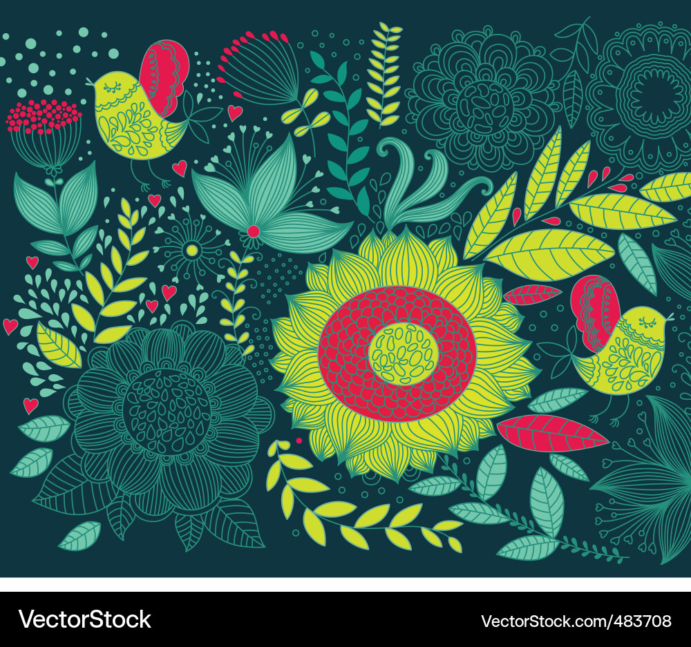 Floral Sketch Background vector image