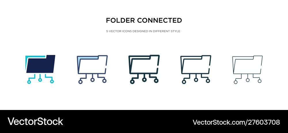 Folder connected circuit icon in different style Folder connected circuit icon in different style vector image