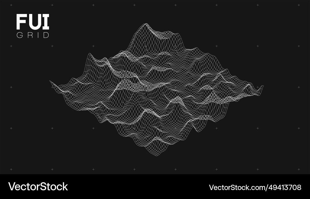 Fui gui 3d landscape scan grid abstract Fui gui 3d landscape scan grid abstract vector image