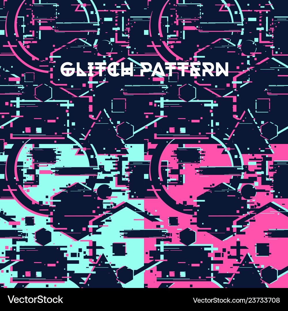 Glitchy seamless pattern abstract texture Vector Image