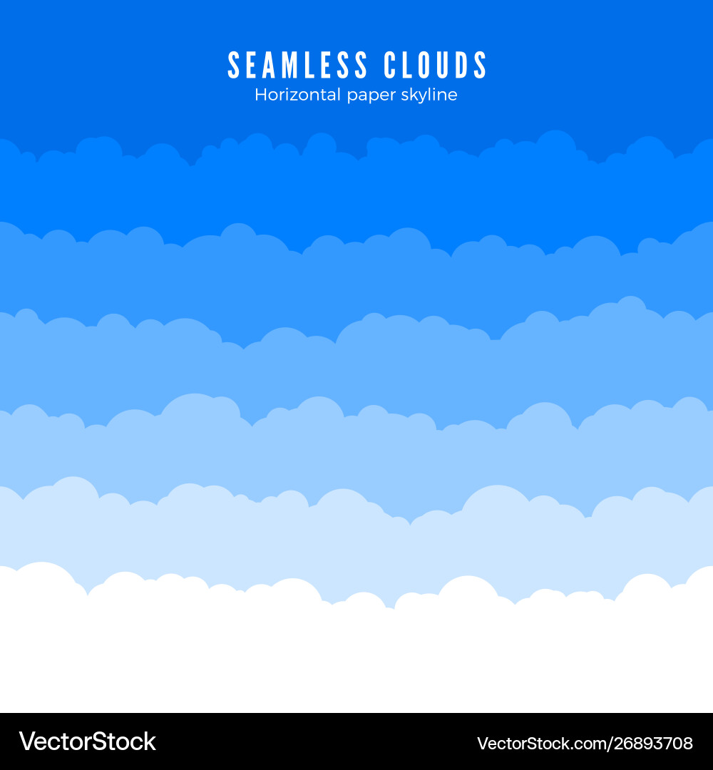 Horizontal seamless clouds skyline repeat texture Horizontal seamless clouds skyline repeat texture vector image