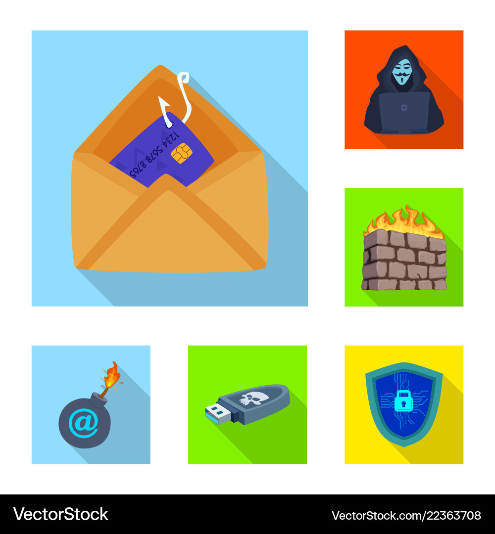 Isolated object of virus and secure logo set Isolated object of virus and secure logo set vector image