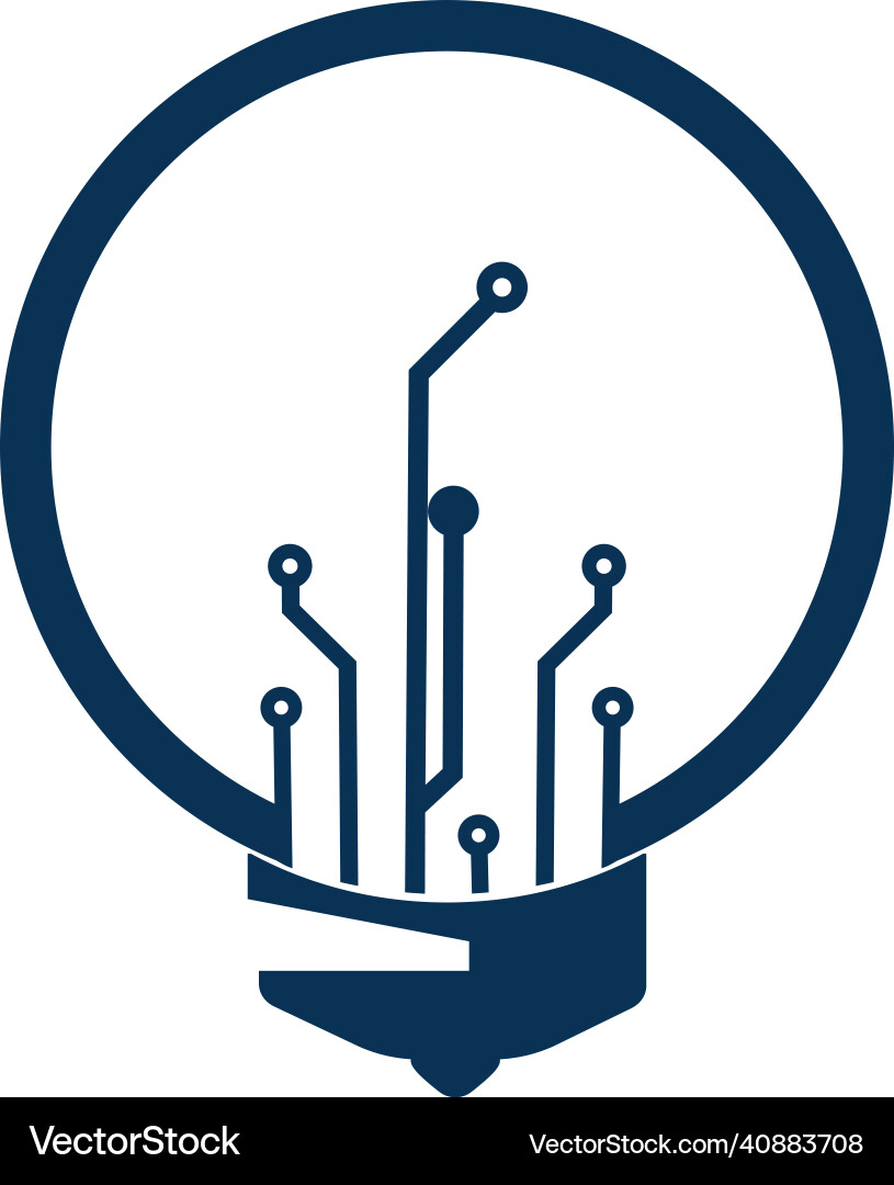 Light bulb idea icon with circuit board inside vector image