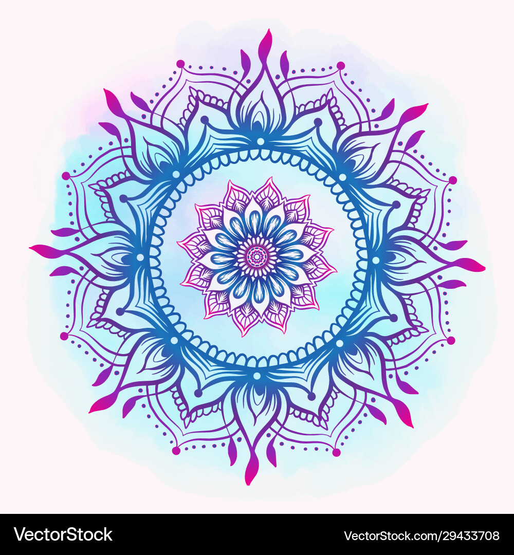 Mandala vintage round pattern hand drawn Mandala vintage round pattern hand drawn vector image