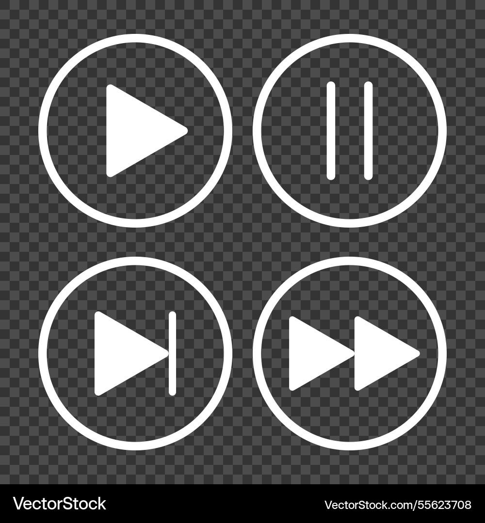 Media player button icon set Media player button icon set vector image