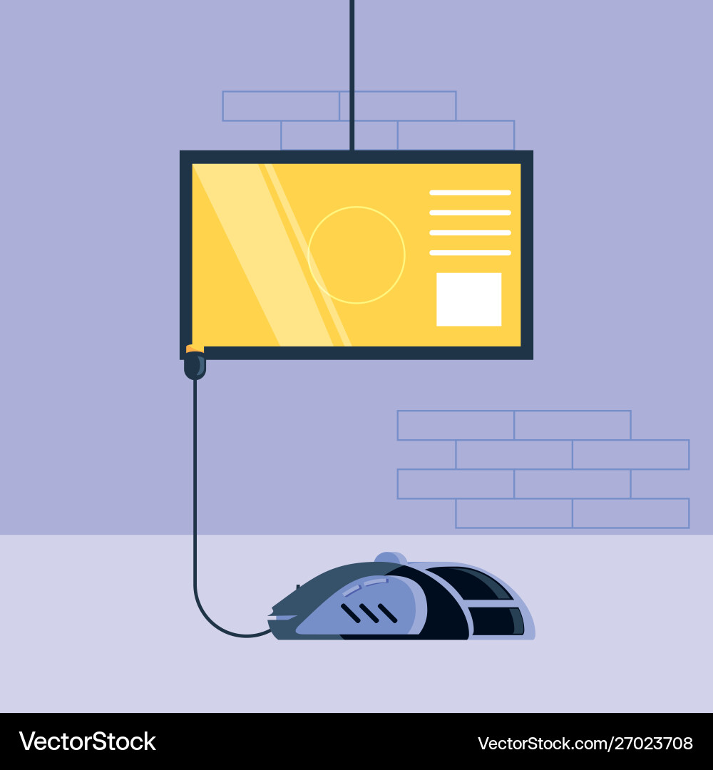 Media player display with mouse technology Vector Image