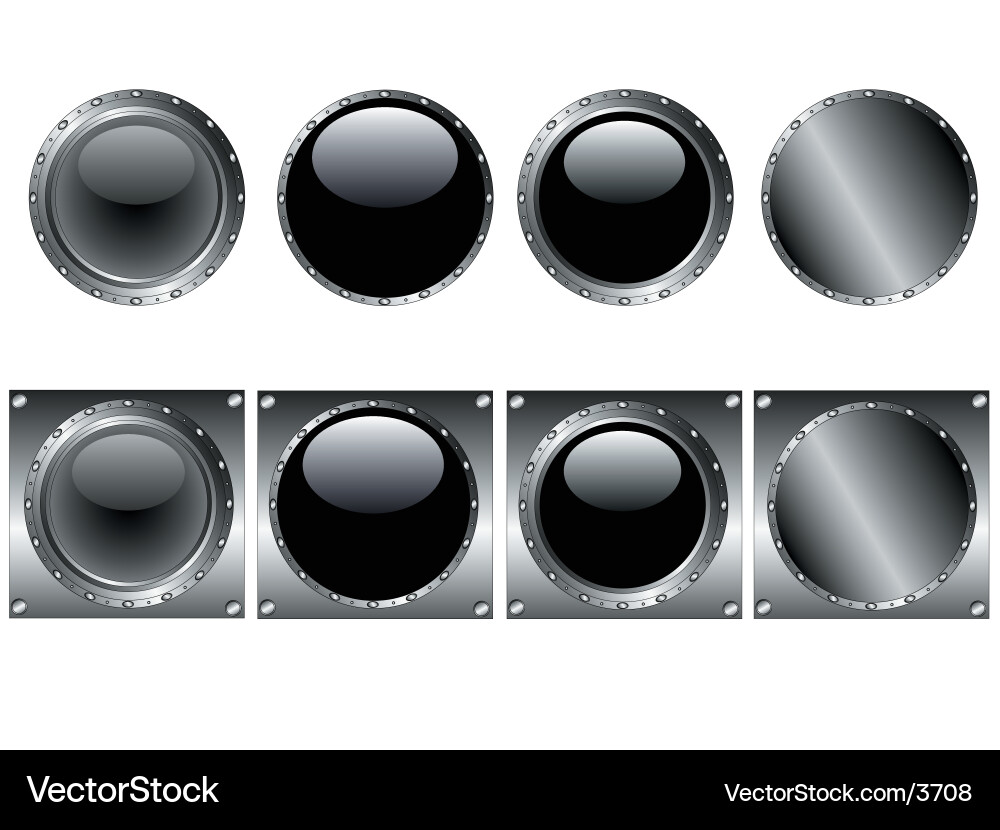 Metallic Web Buttons vector image