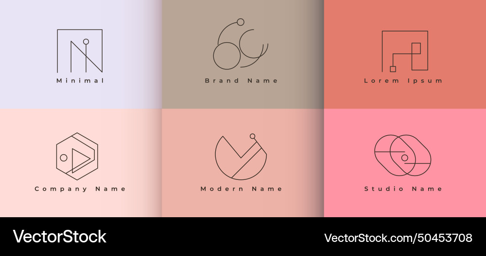 Minimal style abstract branding icon template vector image