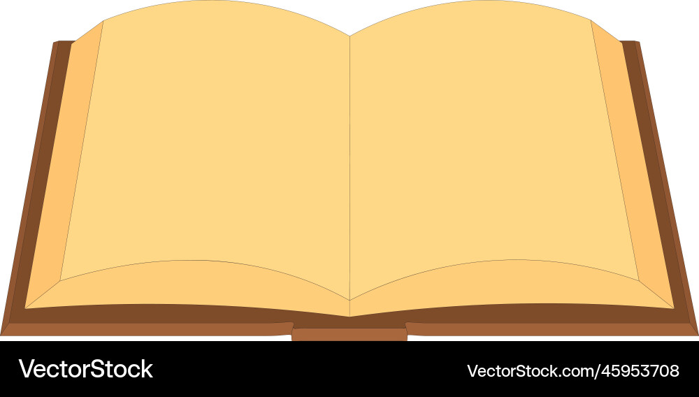 Old empty opened book with copy space vector image