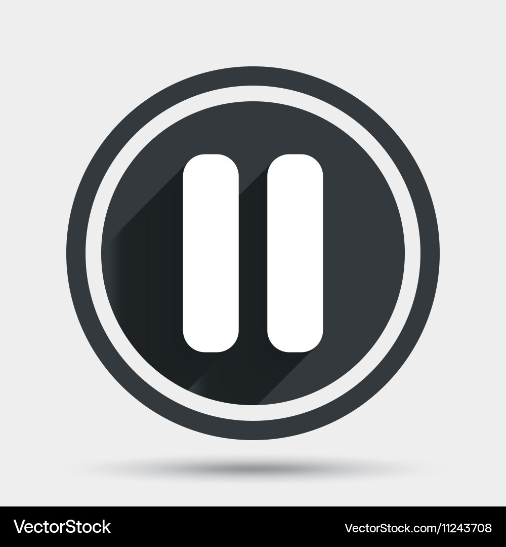 Pause sign icon player navigation button Vector Image