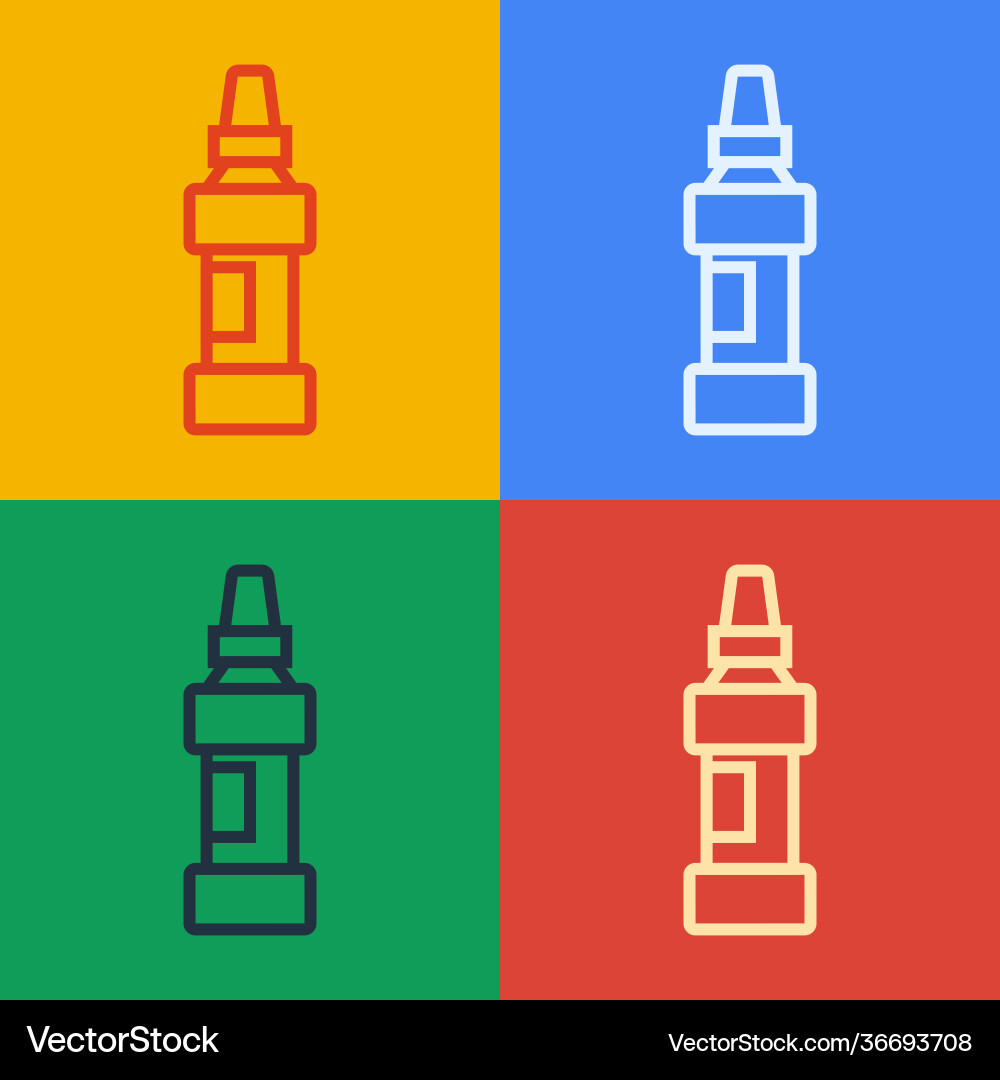 Pop art line marker pen icon isolated on color vector image