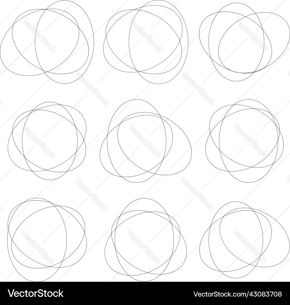 Random overlapping ovals ellipses abstract Random overlapping ovals ellipses abstract vector image